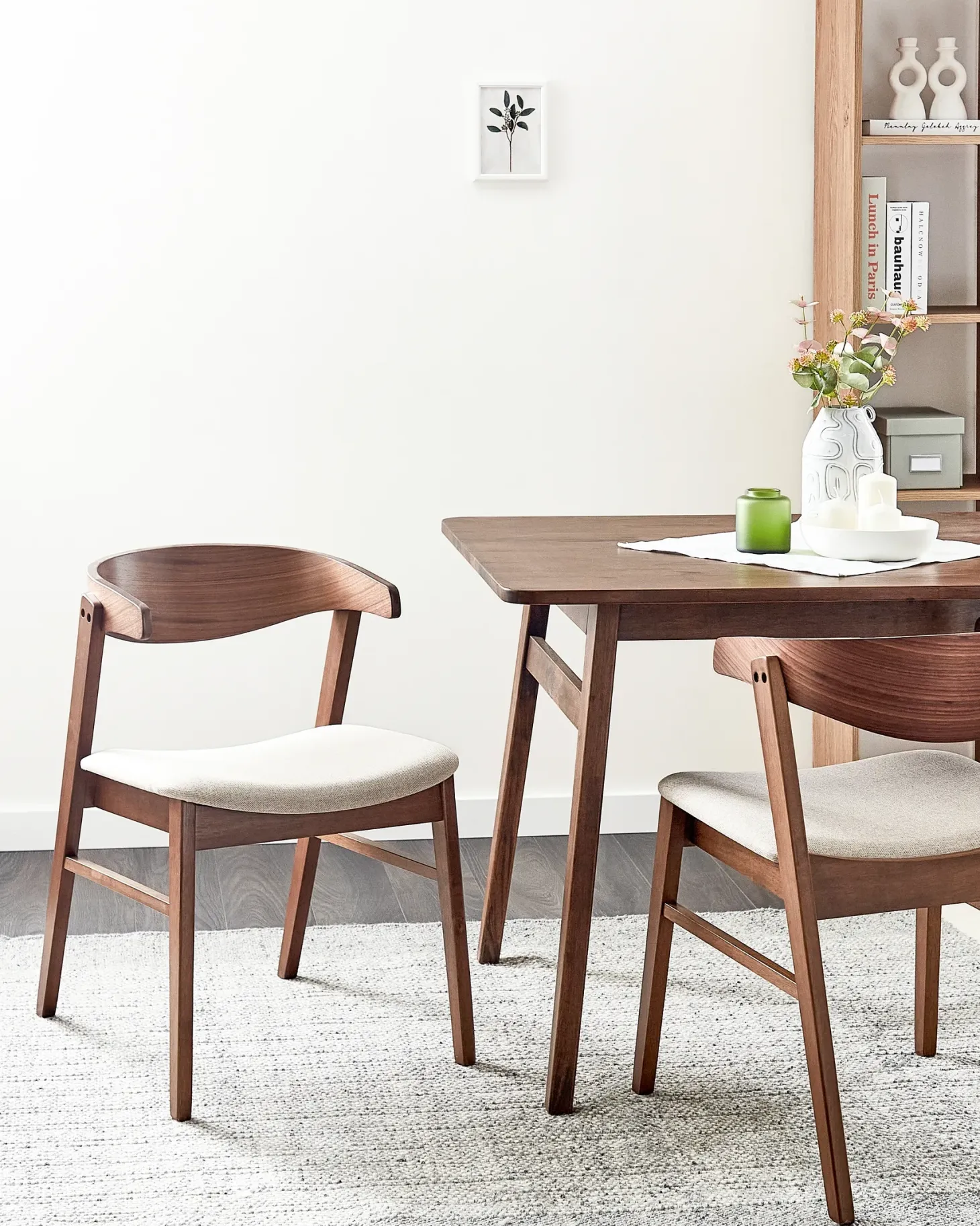 Sæt med 2 spisebordsstole LILLY Brun/beige