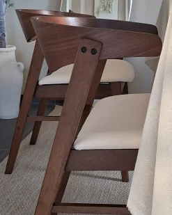 Sæt med 2 spisebordsstole LILLY Brun/råhvid