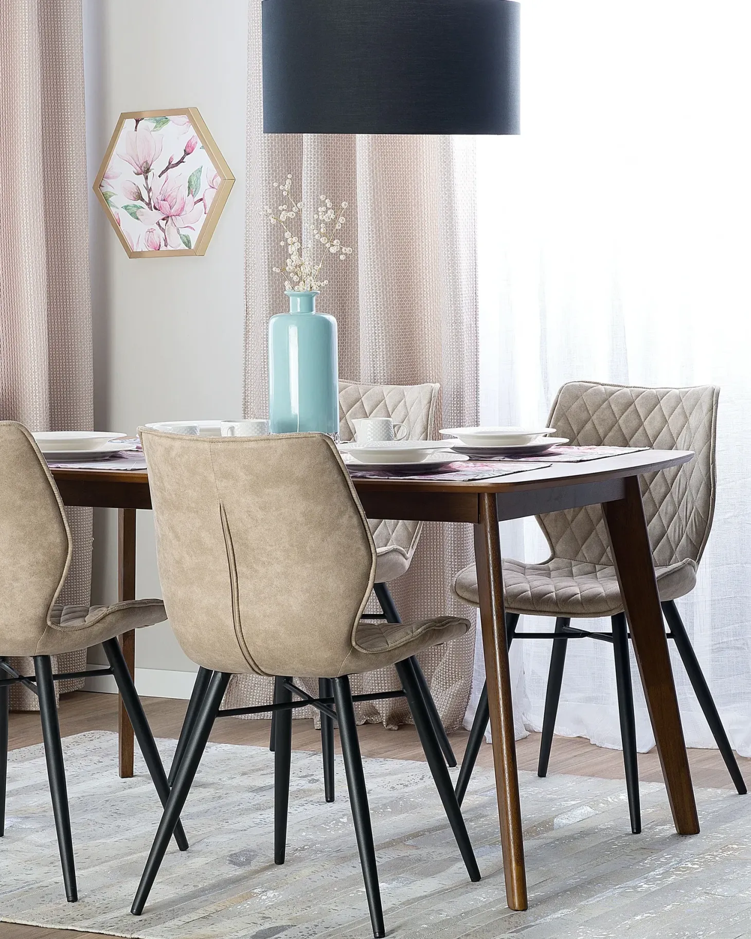 Sæt med 2 spisebordsstole LISLE Beige