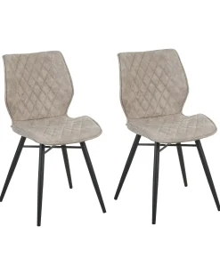 Sæt med 2 spisebordsstole LISLE Beige