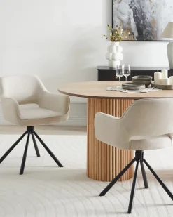 Sæt med 2 spisebordsstole LOURES Lys Beige