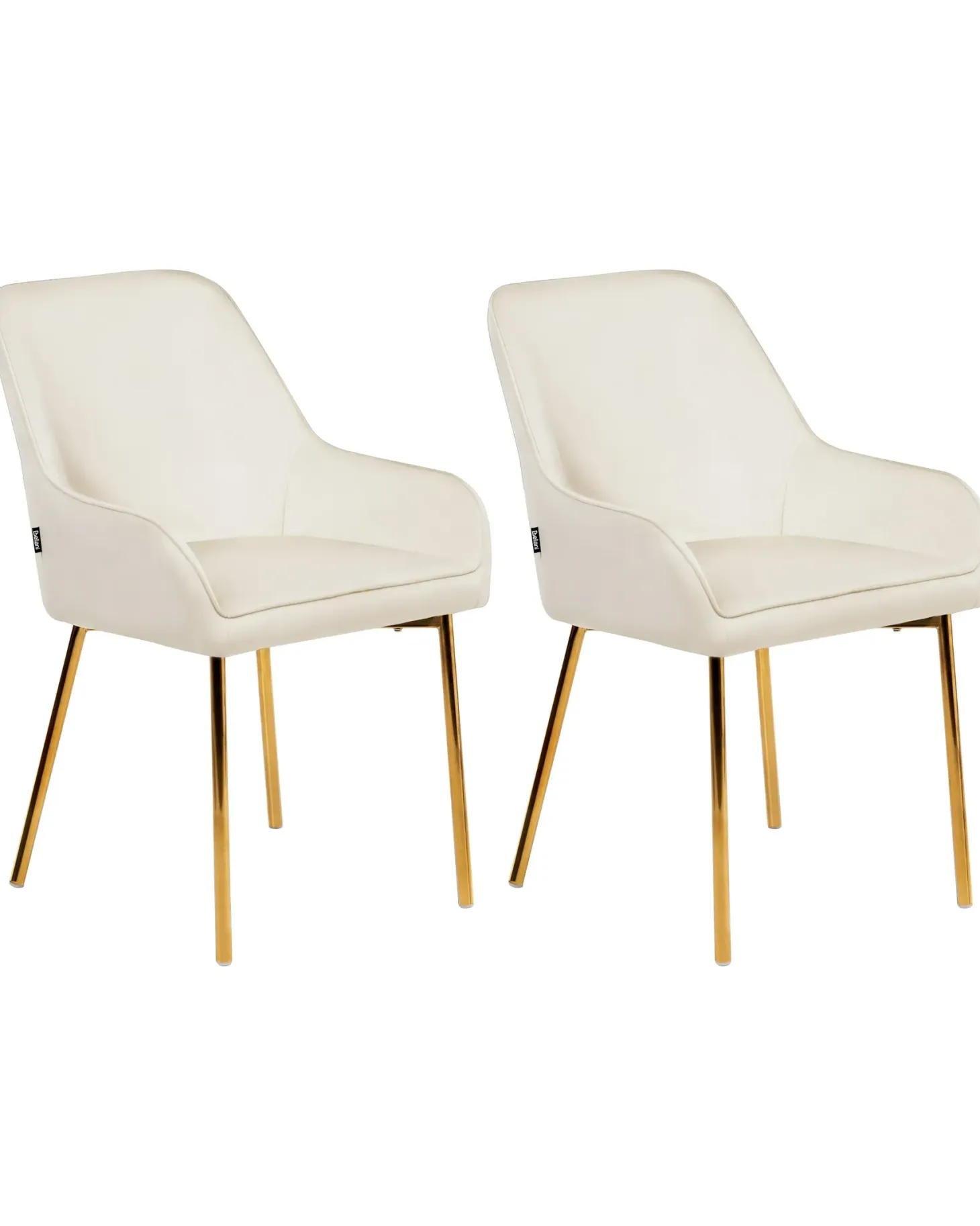 Sæt med 2 spisebordsstole LOVERNA Velour Cremehvid