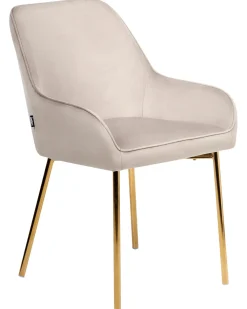Sæt med 2 spisebordsstole LOVERNA Velour Beige