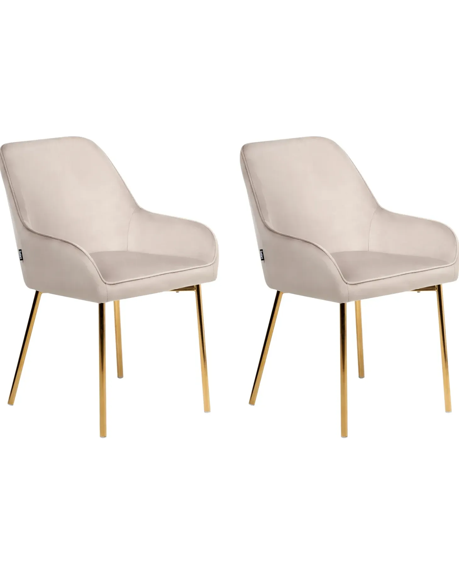 Sæt med 2 spisebordsstole LOVERNA Velour Beige