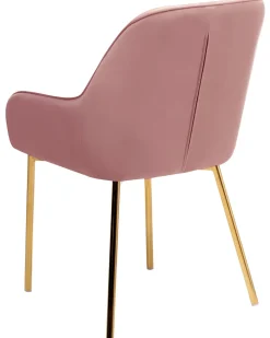 Sæt med 2 spisebordsstole LOVERNA Velour Lyserød