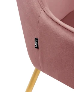 Sæt med 2 spisebordsstole LOVERNA Velour Lyserød