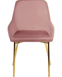 Sæt med 2 spisebordsstole LOVERNA Velour Lyserød