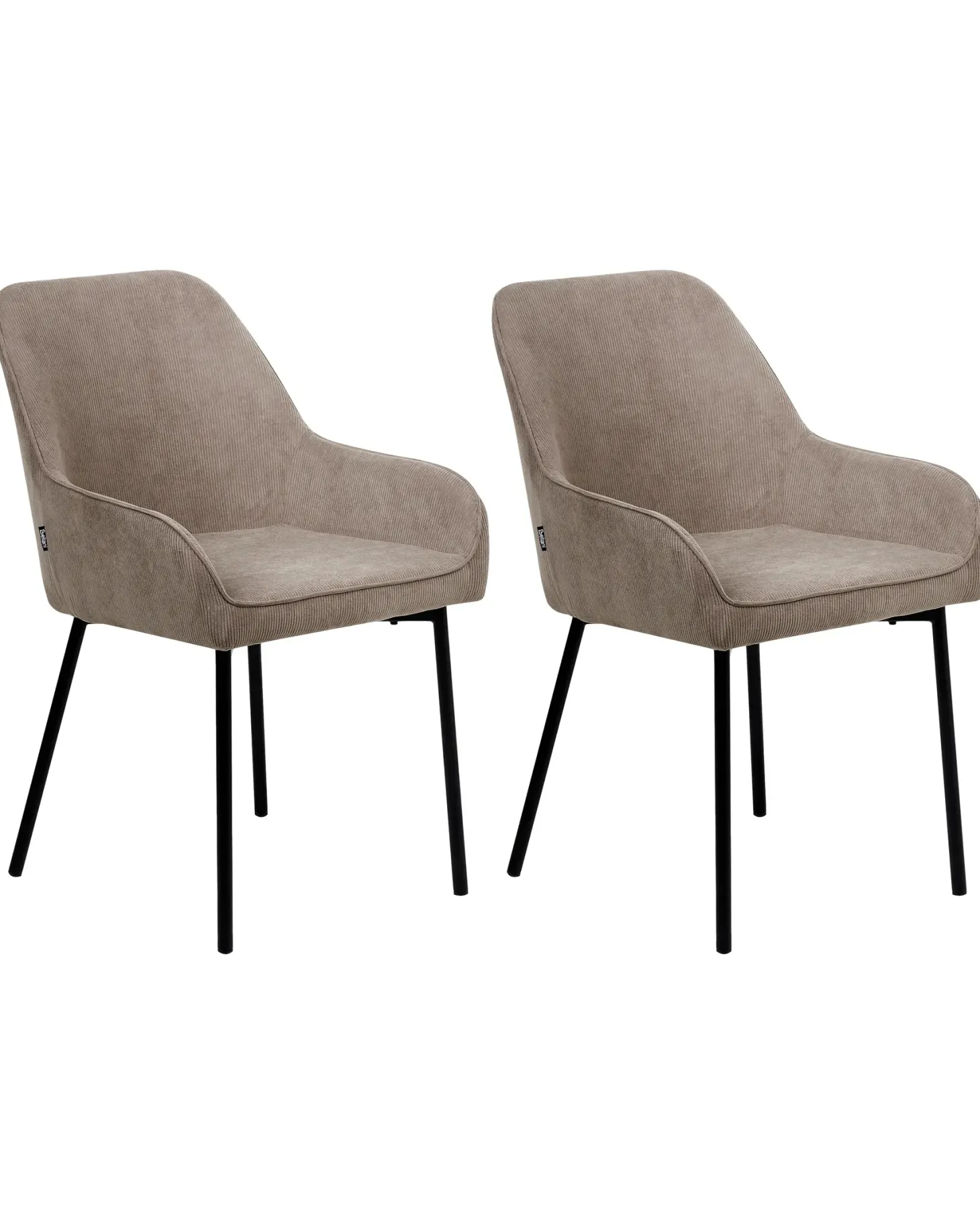 Sæt med 2 spisebordsstole LOVERNA Fløjl Beige