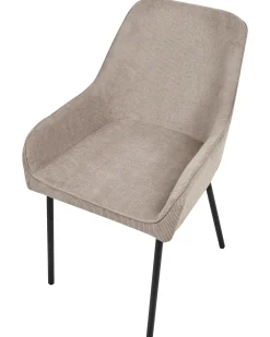 Sæt med 2 spisebordsstole LOVERNA Fløjl Beige