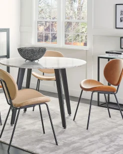 Sæt med 2 spisebordsstole LUANA Kunstlæder Sand Beige