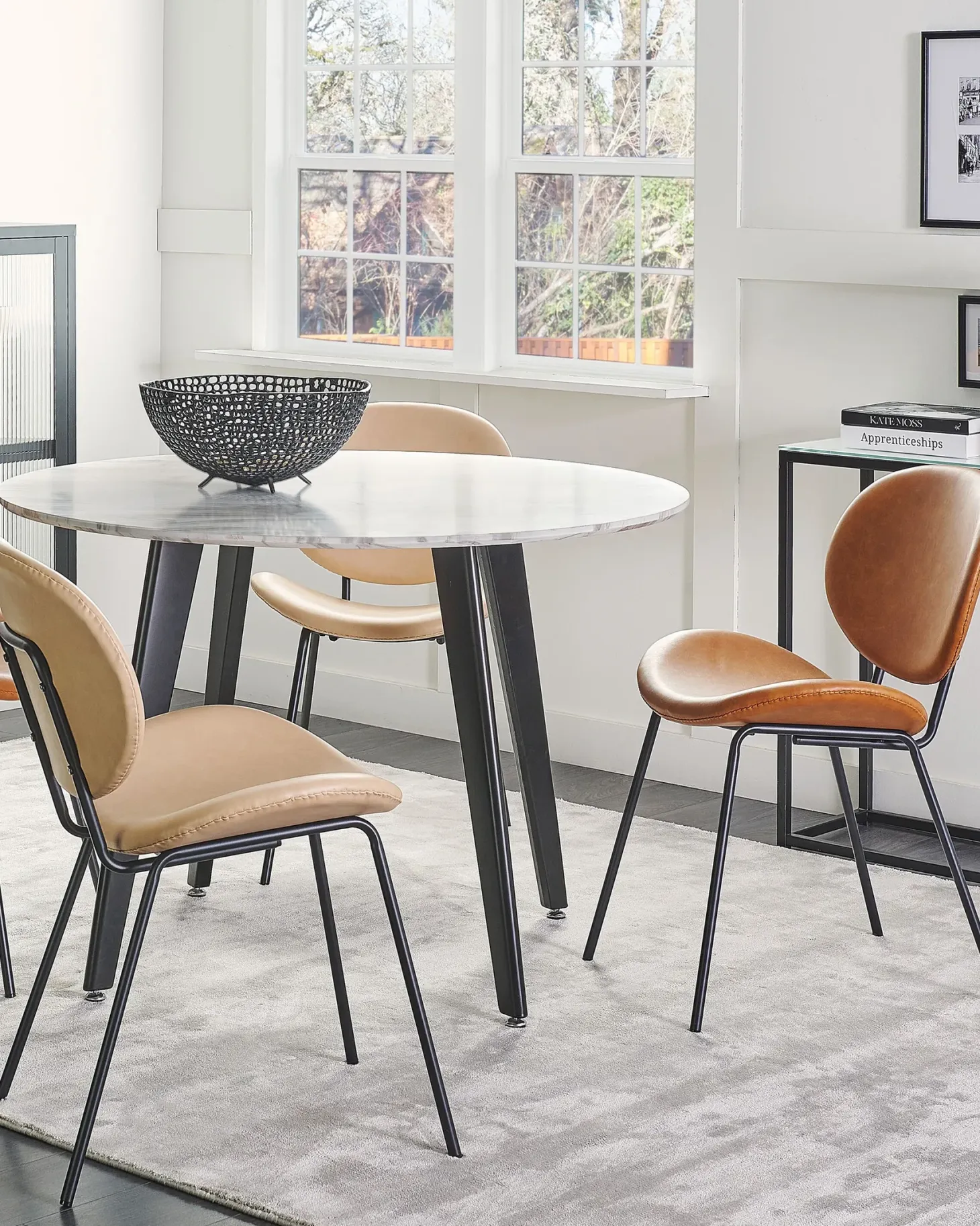 Sæt med 2 spisebordsstole LUANA Kunstlæder Sand Beige
