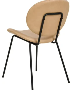 Sæt med 2 spisebordsstole LUANA Kunstlæder Sand Beige