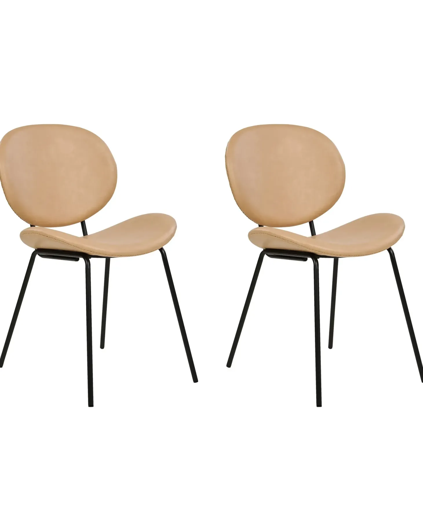Sæt med 2 spisebordsstole LUANA Kunstlæder Sand Beige