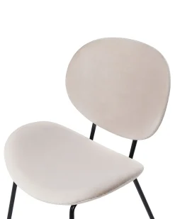 Sæt med 2 spisebordsstole LUANA Velour Lys Beige