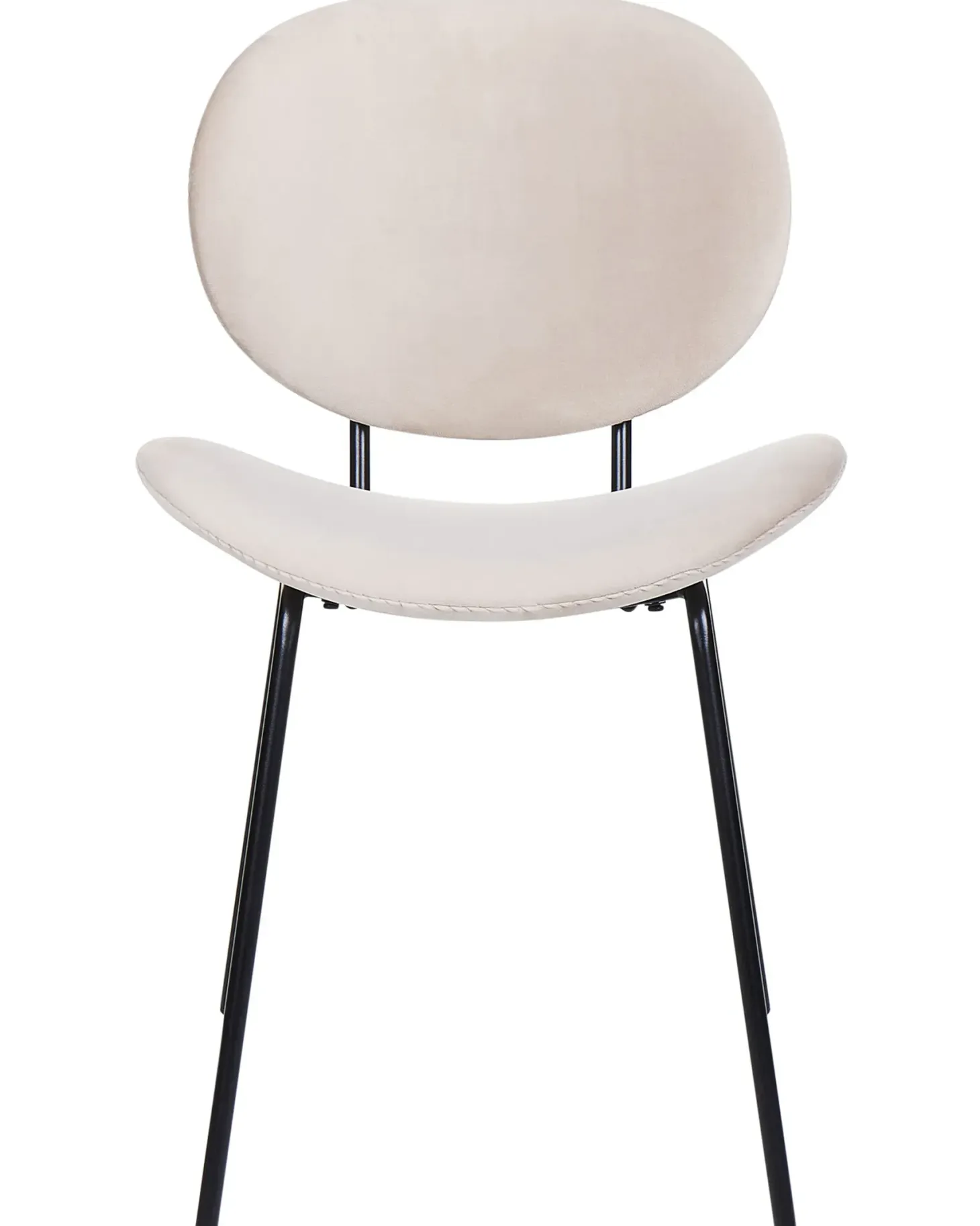 Sæt med 2 spisebordsstole LUANA Velour Lys Beige