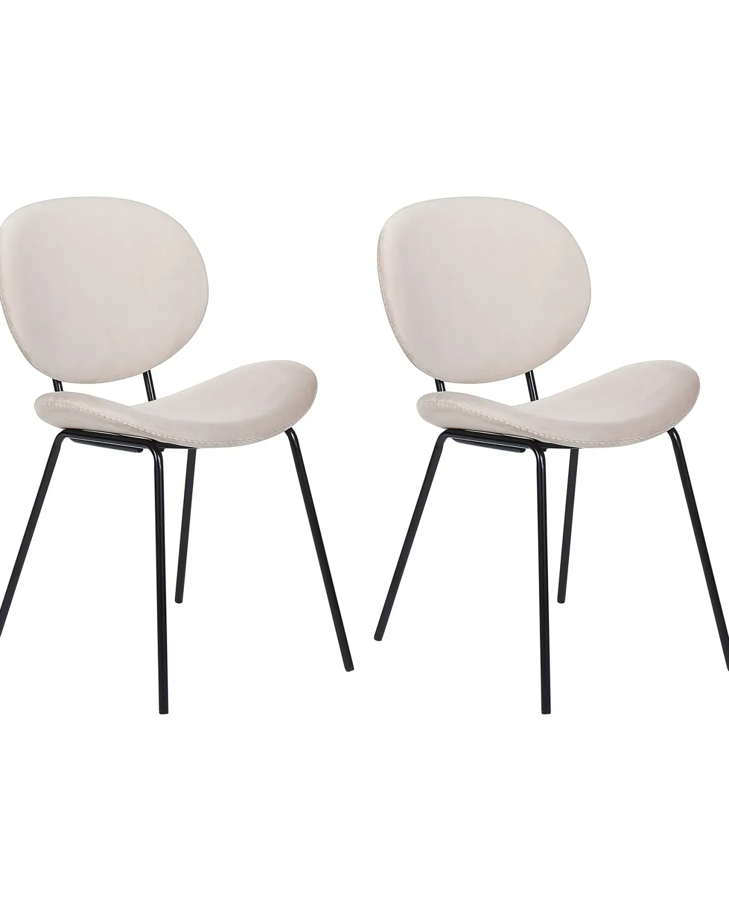 Sæt med 2 spisebordsstole LUANA Velour Lys Beige