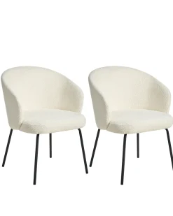 Sæt med 2 spisebordsstole LUDDEN Boucle Lys Beige