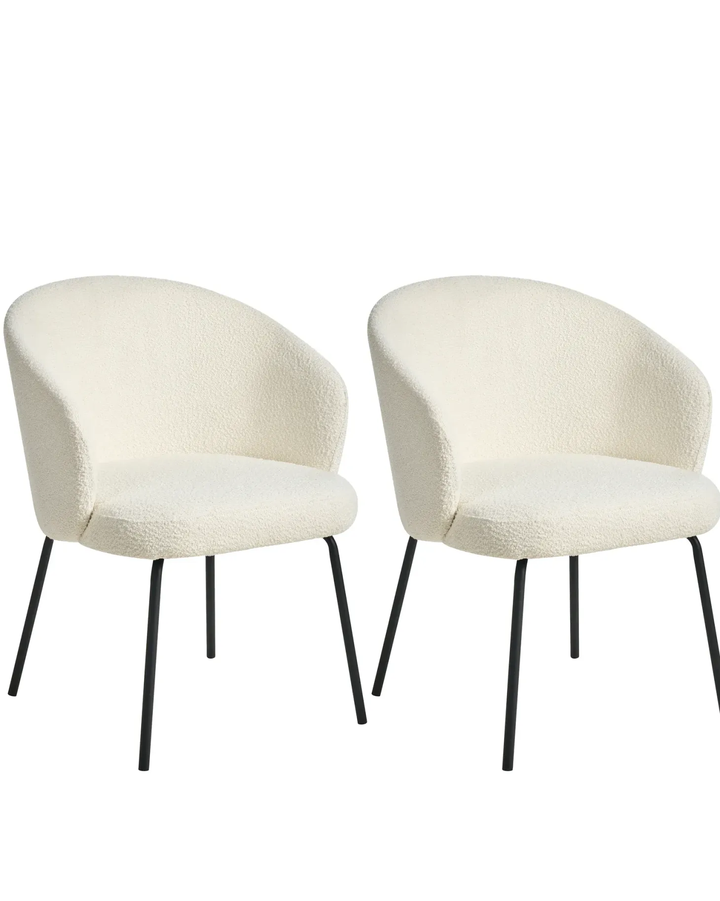Sæt med 2 spisebordsstole LUDDEN Boucle Lys Beige