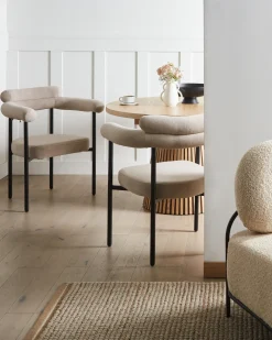 Sæt med 2 spisebordsstole LYNEY Beige