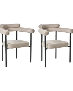Sæt med 2 spisebordsstole LYNEY Beige