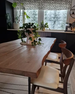 Sæt med 2 spisebordsstole LYNN Træ Mørkebrun/hvid