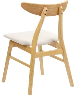 Sæt med 2 spisebordsstole LYNN Træ Lysebrun/beige