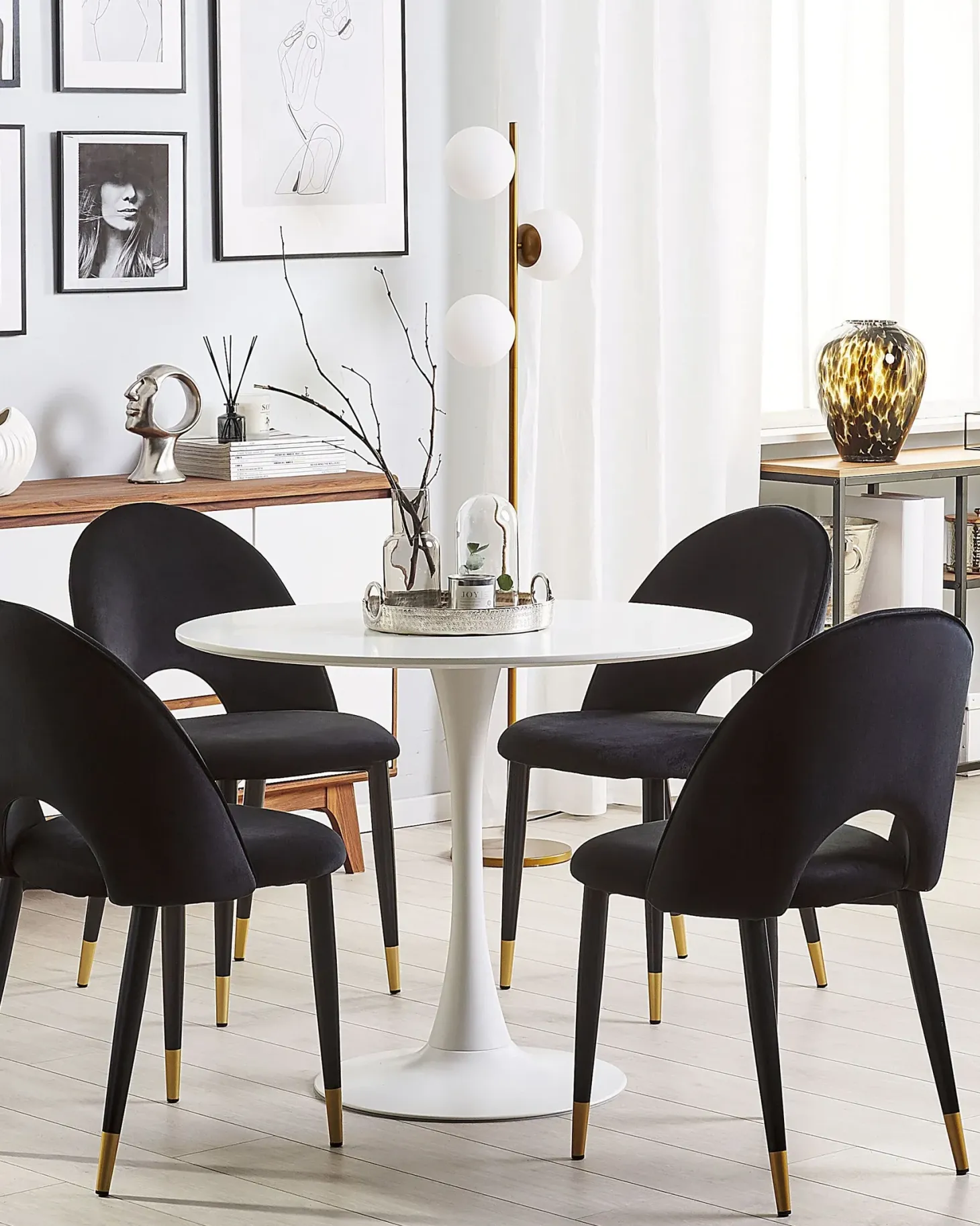 Sæt med 2 spisebordsstole MAGALIA Velour Sort