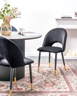 Sæt med 2 spisebordsstole MAGALIA Velour Sort