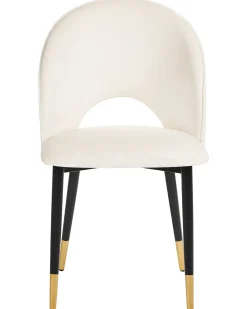 Sæt med 2 spisebordsstole MAGALIA Velour Lys Beige