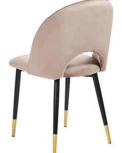 Sæt med 2 spisebordsstole MAGALIA Velour Brungrå