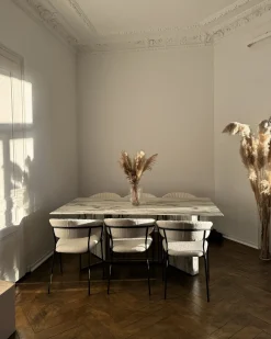 Sæt med 2 spisebordsstole MARIPOSA Velour Cremehvid