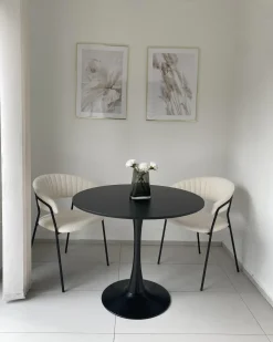 Sæt med 2 spisebordsstole MARIPOSA Velour Cremehvid