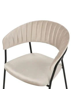 Sæt med 2 spisebordsstole MARIPOSA Velour Brungrå