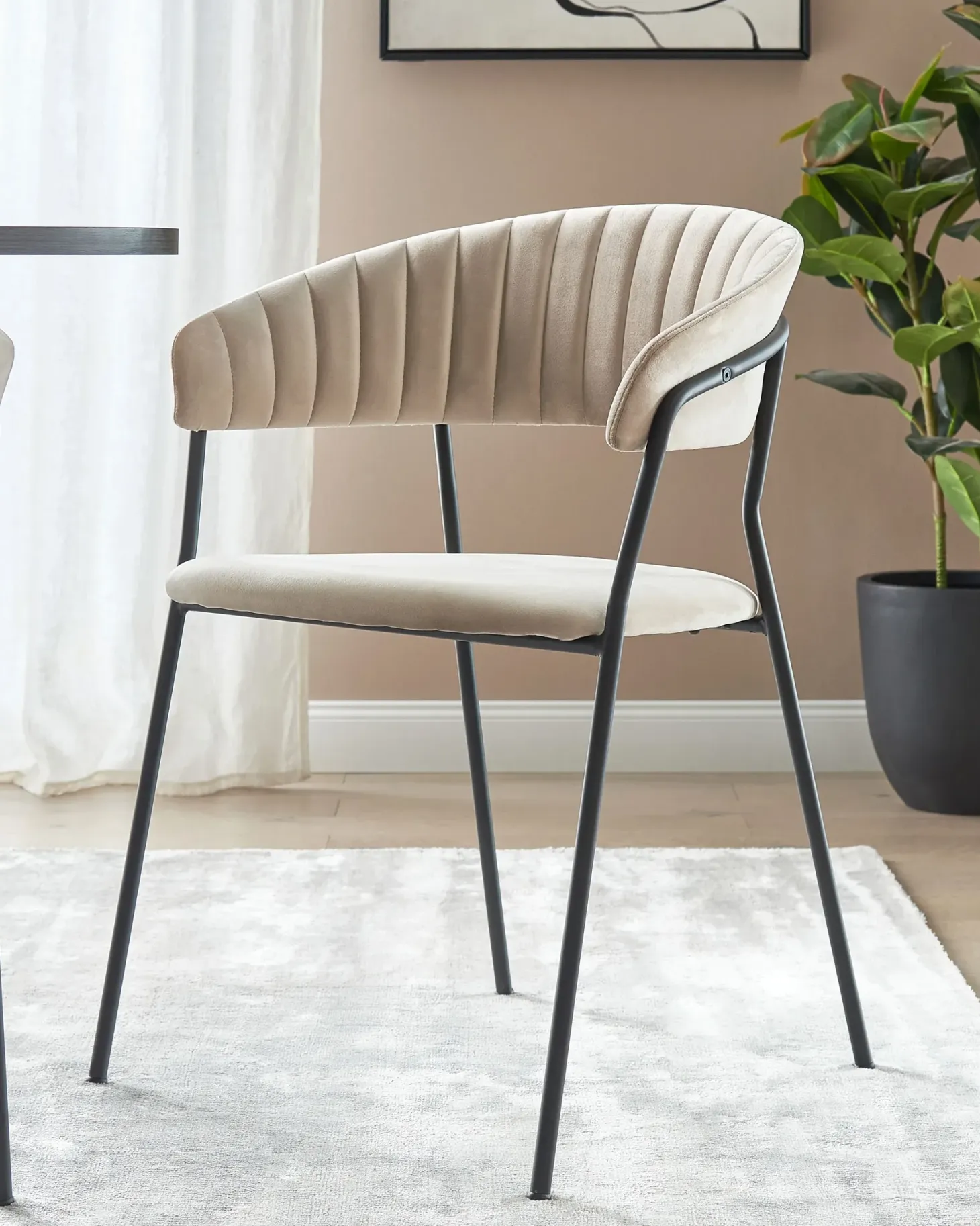 Sæt med 2 spisebordsstole MARIPOSA Velour Brungrå