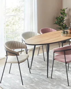 Sæt med 2 spisebordsstole MARIPOSA Velour Brungrå
