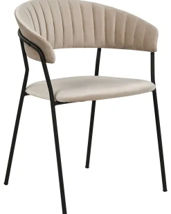 Sæt med 2 spisebordsstole MARIPOSA Velour Brungrå