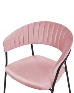 Sæt med 2 spisebordsstole MARIPOSA Velour Lyserød