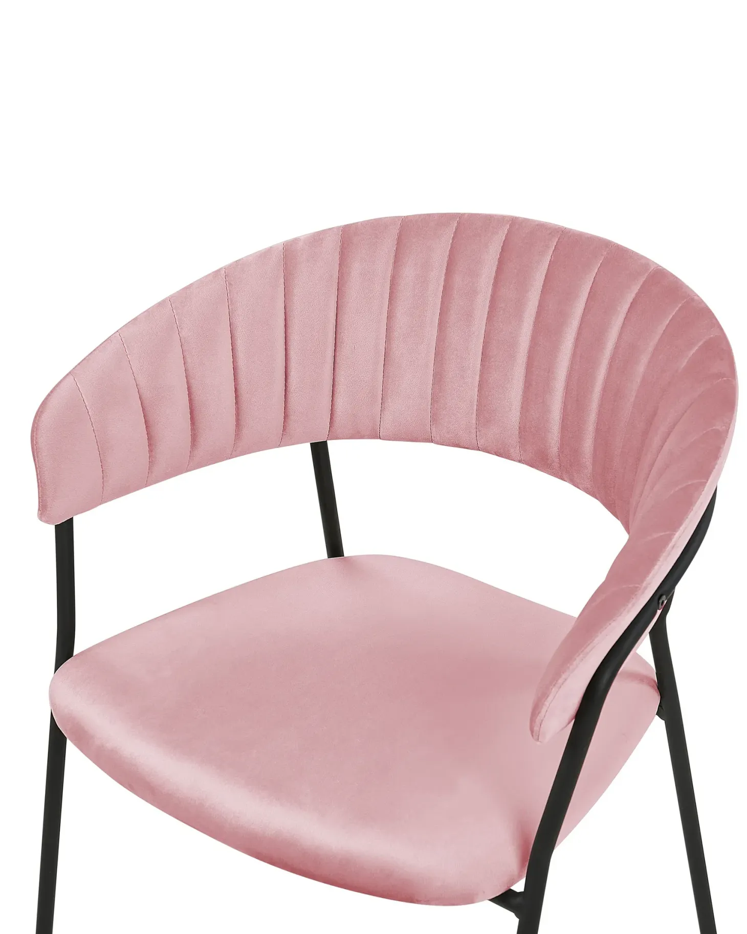 Sæt med 2 spisebordsstole MARIPOSA Velour Lyserød