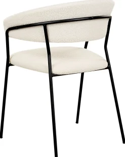 Sæt med 2 spisebordsstole MARIPOSA Boucle Cremehvid