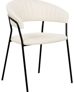 Sæt med 2 spisebordsstole MARIPOSA Boucle Cremehvid