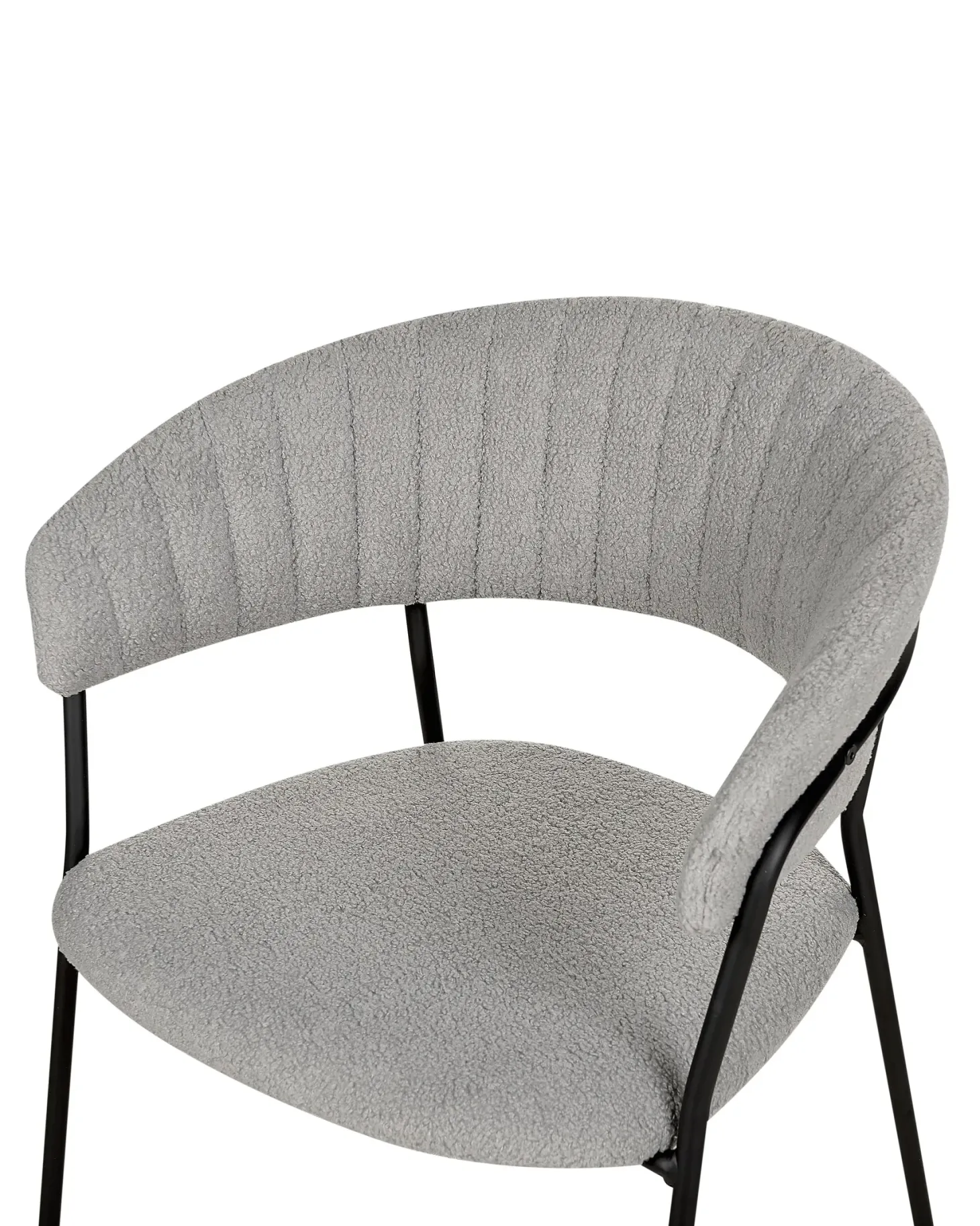 Sæt med 2 spisebordsstole MARIPOSA Boucle Grå