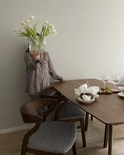 Sæt med 2 spisebordsstole MAROA Træ Lysegrå