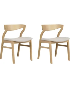 Sæt med 2 spisebordsstole MAROA Træ Beige