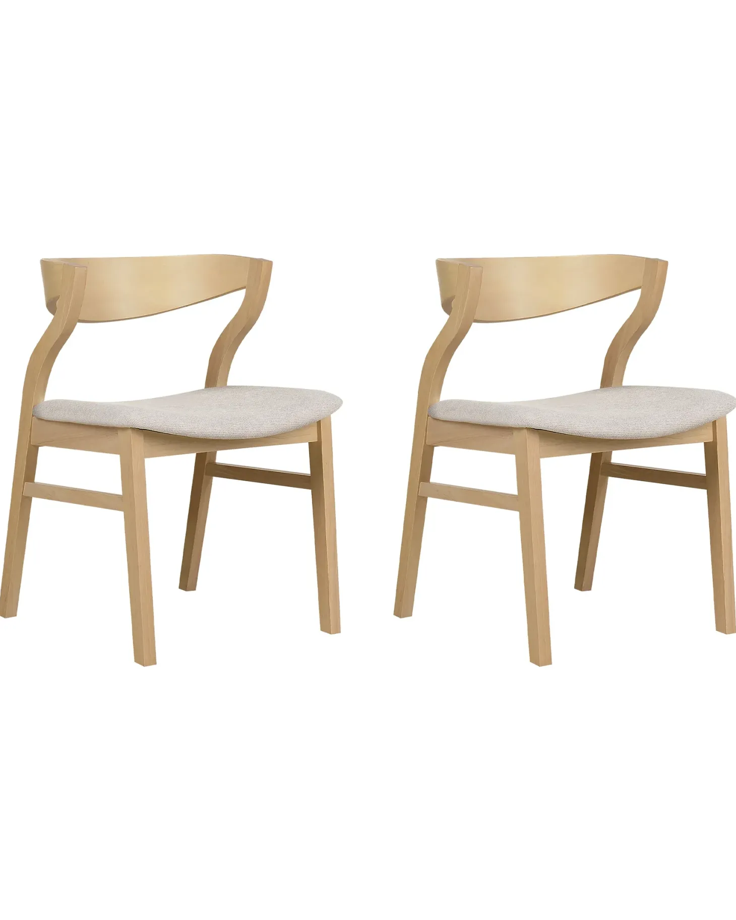 Sæt med 2 spisebordsstole MAROA Træ Beige