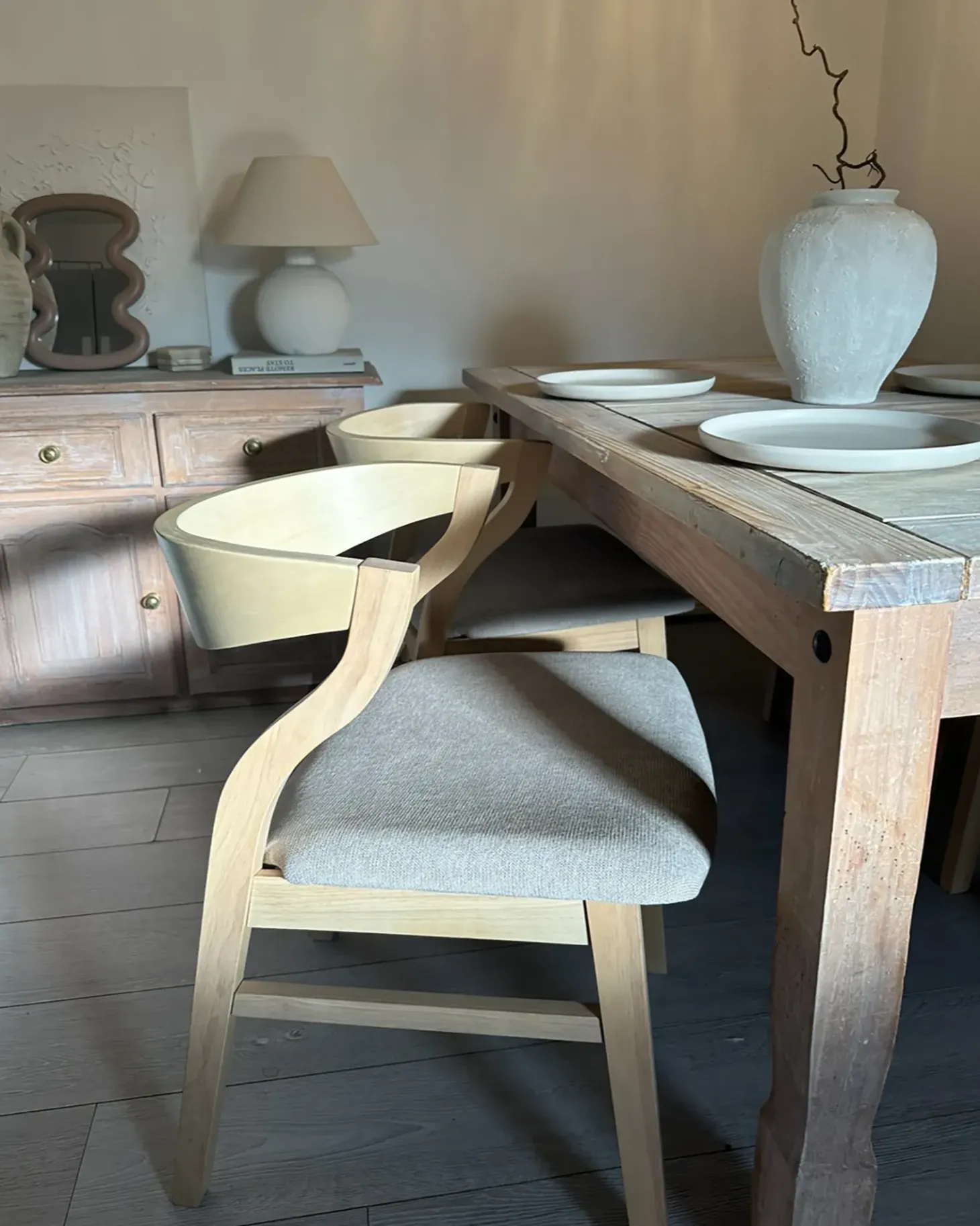 Sæt med 2 spisebordsstole MAROA Træ Beige