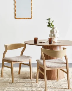 Sæt med 2 spisebordsstole MAROA Træ Lys Beige