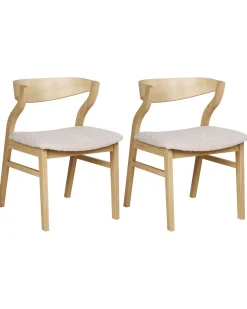Sæt med 2 spisebordsstole MAROA Træ Lys Beige