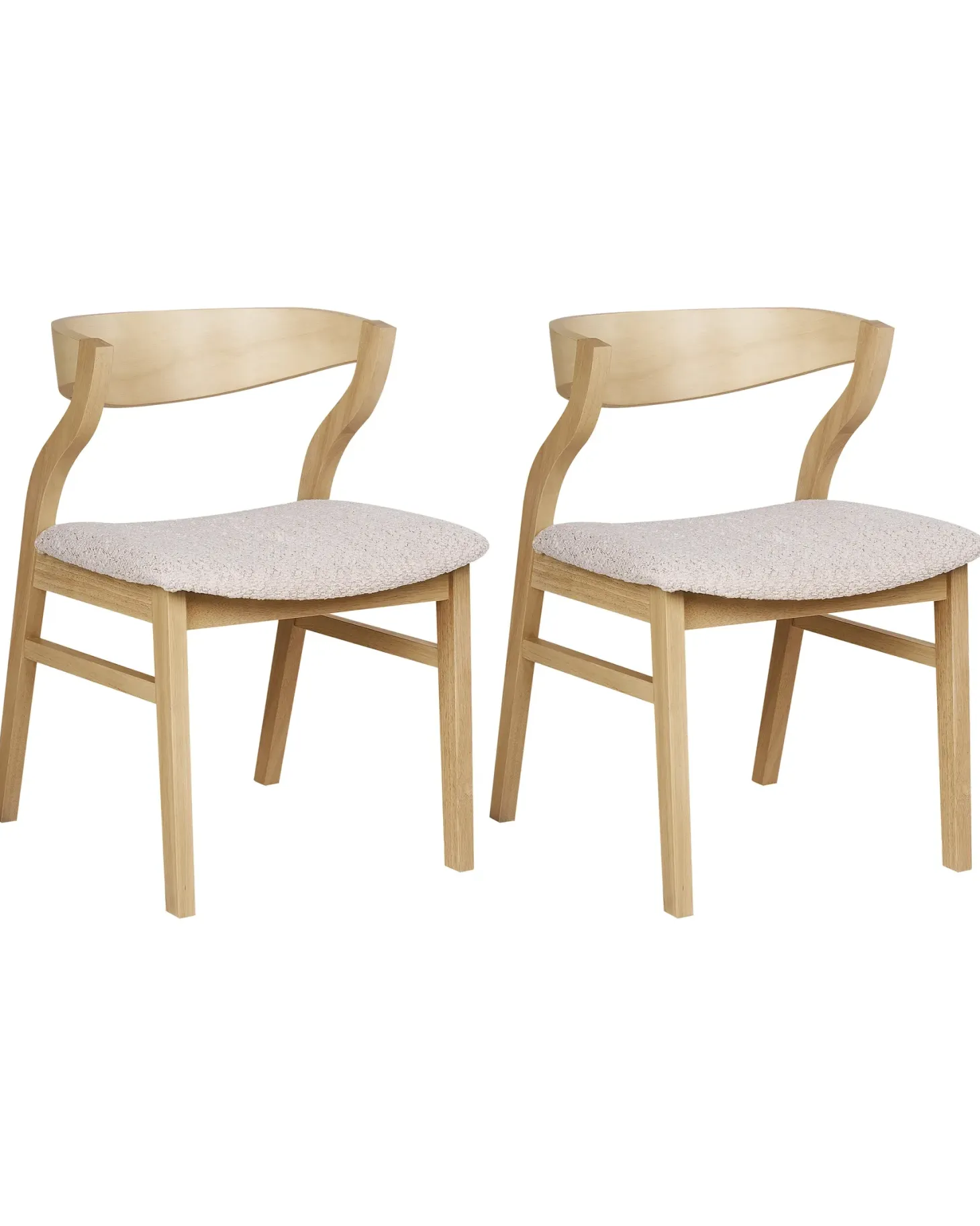 Sæt med 2 spisebordsstole MAROA Træ Lys Beige