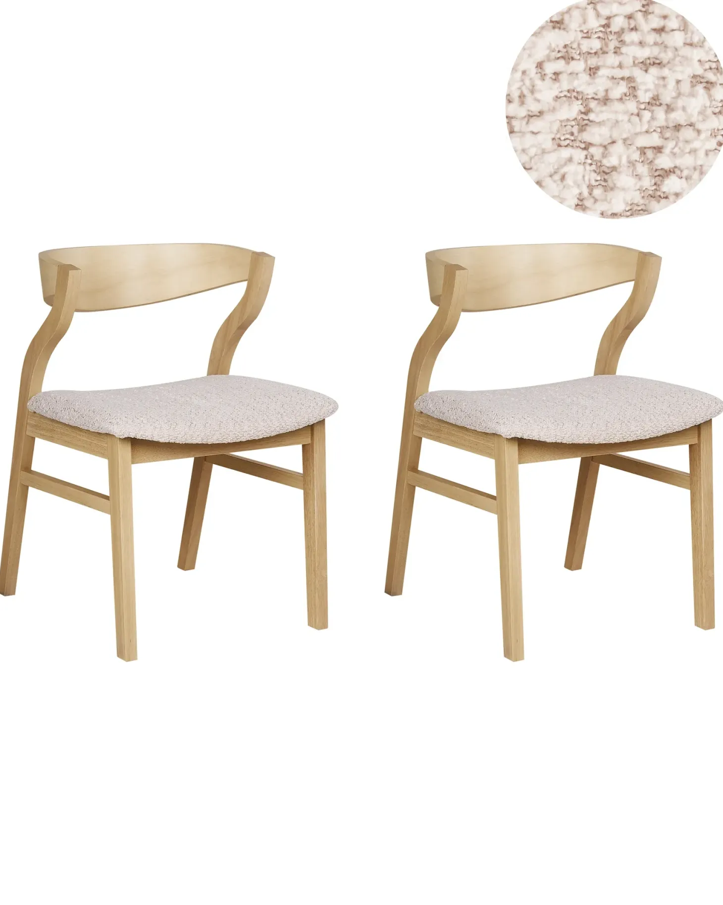 Sæt med 2 spisebordsstole MAROA Træ Lys Beige