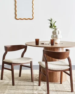 Sæt med 2 spisebordsstole MAROA Træ Lys Beige